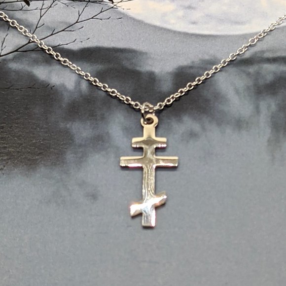 Baroque Vintage Jewelry - Silver Byzantine Orthodox Cross Necklace